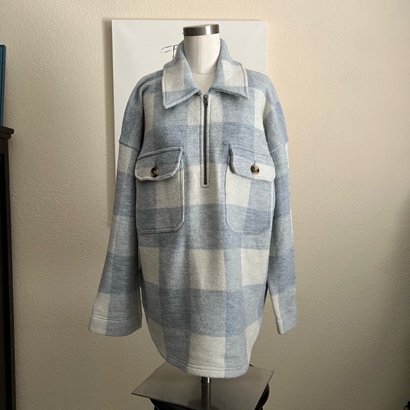 Madewell Buffalo Check Popover Sweater New Medium - Picture 7 of 13